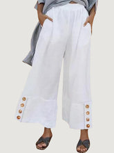 Load image into Gallery viewer, Women&#39;s Single-breasted Simple Casual Loose Wide-leg Pants