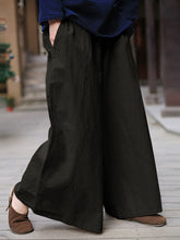 Load image into Gallery viewer, Women&#39;s Elastic Waist Pocket Casual Trousers Loose Retro Wide-leg Pants