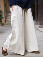 Load image into Gallery viewer, Women&#39;s Elastic Waist Pocket Casual Trousers Loose Retro Wide-leg Pants