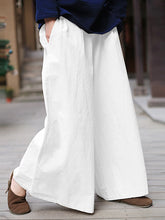 Load image into Gallery viewer, Women&#39;s Elastic Waist Pocket Casual Trousers Loose Retro Wide-leg Pants