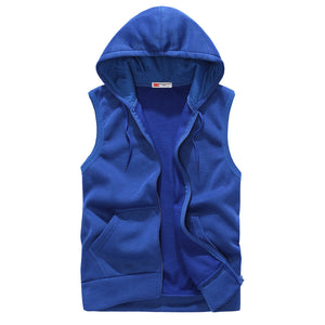 Sports Casual Zipper Hooded Men'S Vest