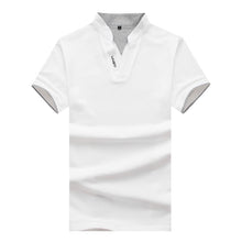 Load image into Gallery viewer, Men&#39;S Stand-Up Collar Embroidered Letters Solid Color Slim Polo Shirt