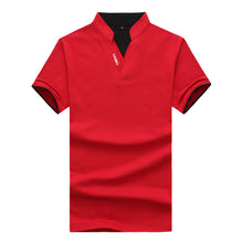 Load image into Gallery viewer, Men&#39;S Stand-Up Collar Embroidered Letters Solid Color Slim Polo Shirt