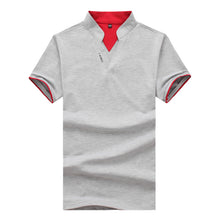 Load image into Gallery viewer, Men&#39;S Stand-Up Collar Embroidered Letters Solid Color Slim Polo Shirt