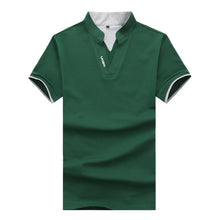 Load image into Gallery viewer, Men&#39;S Stand-Up Collar Embroidered Letters Solid Color Slim Polo Shirt