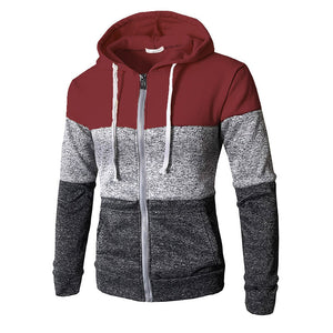 Men'S Sports Cardigan Color Block Zipper Jacket