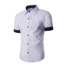 Load image into Gallery viewer, Men&#39;S Grid Stitching Stitching Short Sleeve Shirt