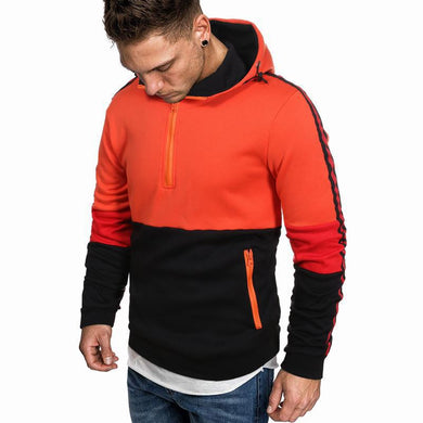 Men'S Sports Stitching Loose Fleece Hoodie