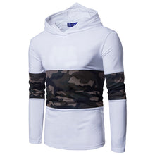 Load image into Gallery viewer, Men&#39;S Slim Stitching Hooded Round Neck Long Sleeve T-Shirt