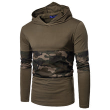 Load image into Gallery viewer, Men&#39;S Slim Stitching Hooded Round Neck Long Sleeve T-Shirt