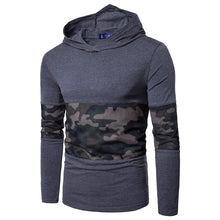 Load image into Gallery viewer, Men&#39;S Slim Stitching Hooded Round Neck Long Sleeve T-Shirt