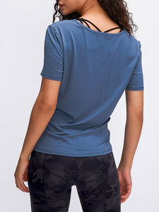 Leisure Sports Breathable Fitness Yoga Short Sleeve Top