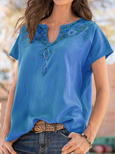 Load image into Gallery viewer, Retro Ethnic Embroidery Short-sleeved Top Casual T-shirt