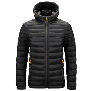 Men'S Hooded Lightweight Warm Cotton Jacket