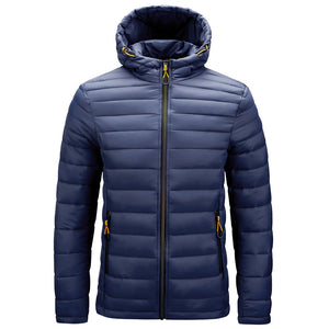 Men'S Hooded Lightweight Warm Cotton Jacket