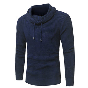 Men'S Hat Rope Pile Collar Pullover Slim-Fit Knit Sweater