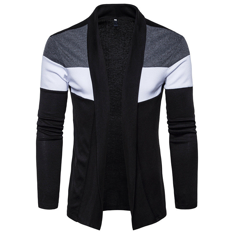 Men'S Fashion Trend Color Contrast Sweater Cardigan Jacket