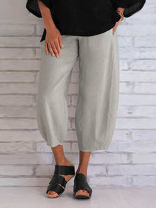 Women's Solid Color Simple Loose Casual Pants