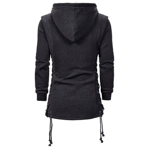 Men'S Dark Hooded Loose Coat