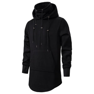 Men'S Hoodie Dark Mid-Length Hooded Loose Coat