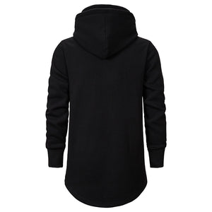 Men'S Hoodie Dark Mid-Length Hooded Loose Coat