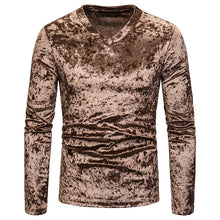 Load image into Gallery viewer, Men&#39;S Diamond Velvet V-Neck Multicolor Long Sleeve Slim T-Shirt