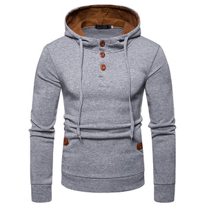 Men'S Suede Color Matching Hooded Sweater Jacket