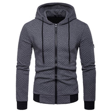 Load image into Gallery viewer, Men&#39;S Hooded Plaid Quilted Sweatshirt Jacket