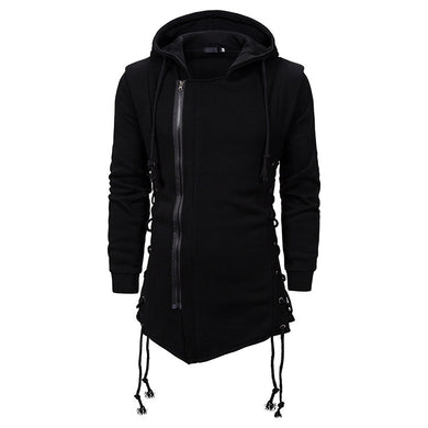 Men'S Dark Hooded Loose Coat