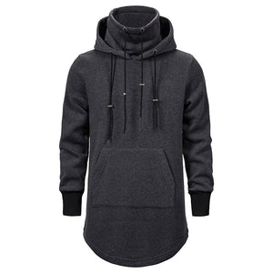 Men'S Hoodie Dark Mid-Length Hooded Loose Coat