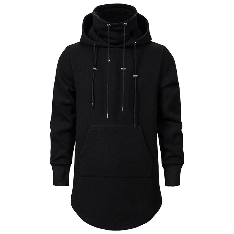 Men'S Hoodie Dark Mid-Length Hooded Loose Coat