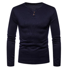 Load image into Gallery viewer, Men&#39;S Plus Velvet Warmth Henry Collar Long Sleeve T-Shirt Bottoming Shirt