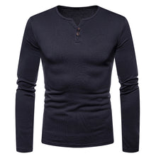 Load image into Gallery viewer, Men&#39;S Plus Velvet Warmth Henry Collar Long Sleeve T-Shirt Bottoming Shirt