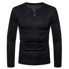 Load image into Gallery viewer, Men&#39;S Plus Velvet Warmth Henry Collar Long Sleeve T-Shirt Bottoming Shirt