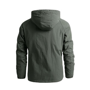 Zipper Pocket Loose Cotton Hooded Men'S Jacket