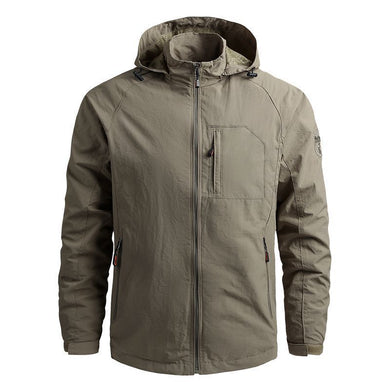 Zipper Pocket Loose Cotton Hooded Men'S Jacket