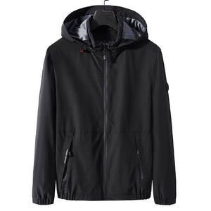 Men'S Casual Spring And Autumn Thin Loose Hooded Jacket