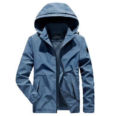 Men'S Casual Spring And Autumn Thin Loose Hooded Jacket