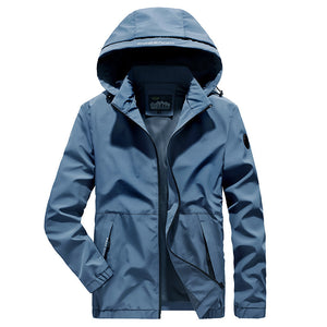 Men'S Casual Spring And Autumn Thin Loose Hooded Jacket