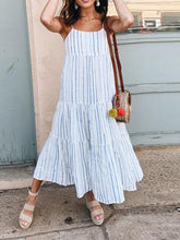 Load image into Gallery viewer, Casual Striped Print Sleeveless Loose Midi Dress