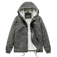 Load image into Gallery viewer, Men&#39;S Hooded Sports And Leisure Hooded Zipper Plus Velvet Warm Cotton Jacket