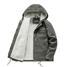 Load image into Gallery viewer, Men&#39;S Hooded Sports And Leisure Hooded Zipper Plus Velvet Warm Cotton Jacket