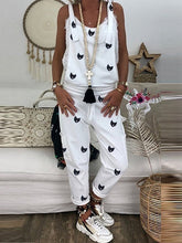 Load image into Gallery viewer, Retro Print Slim Sleeveless Suspender Jumpsuit