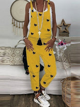 Load image into Gallery viewer, Retro Print Slim Sleeveless Suspender Jumpsuit