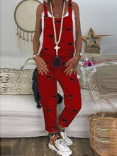 Load image into Gallery viewer, Retro Print Slim Sleeveless Suspender Jumpsuit