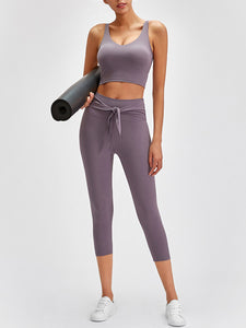 Fashion Strap Sports Stretch Slim Yoga Cropped Pants