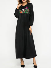 Load image into Gallery viewer, Heavy Industry Embroidered Big Loose Long Sleeve Dress