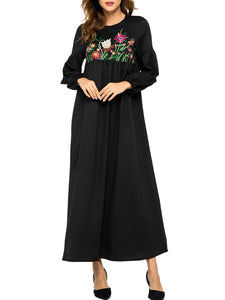 Heavy Industry Embroidered Big Loose Long Sleeve Dress