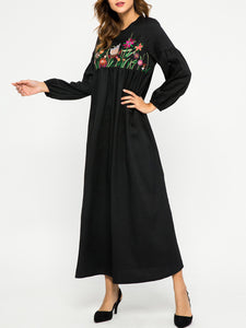 Heavy Industry Embroidered Big Loose Long Sleeve Dress