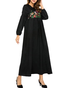 Heavy Industry Embroidered Big Loose Long Sleeve Dress